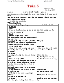 Giáo án giảng dạy các môn lớp 4 - Tuần 5 - Trường Tiểu học Kim Đồng