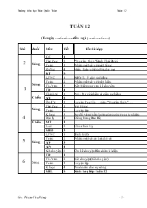 Giáo án giảng dạy lớp 4 - Trường T.H Trần Quốc Toản - Tuần 12