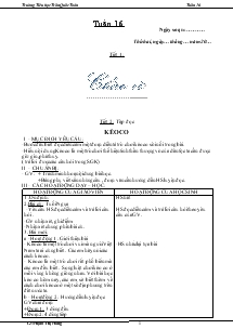 Giáo án giảng dạy lớp 4 - Trường T.H Trần Quốc Toản - Tuần 16