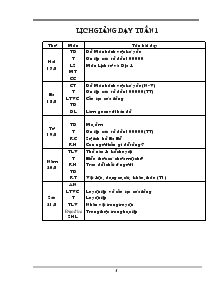 Giáo án giảng dạy tuần 1 lớp 4