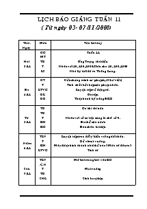 Giáo án giảng dạy tuần 11 lớp 4