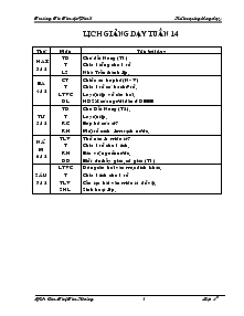 Giáo án giảng dạy tuần 14 lớp 4