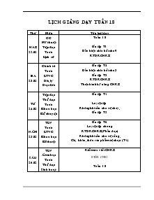 Giáo án giảng dạy tuần 18 lớp 4