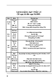 Giáo án giảng dạy tuần 19 lớp 4