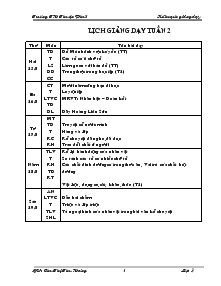 Giáo án giảng dạy tuần 2 lớp 4