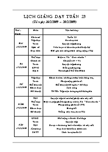 Giáo án giảng dạy tuần 23 lớp 4