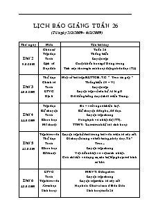 Giáo án giảng dạy tuần 26 lớp 4