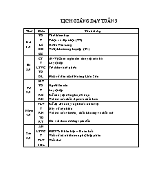 Giáo án giảng dạy tuần 3 lớp 4