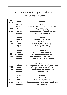 Giáo án giảng dạy tuần 30 lớp 4