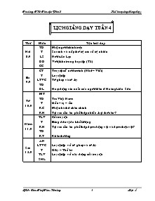 Giáo án giảng dạy tuần 4 lớp 4
