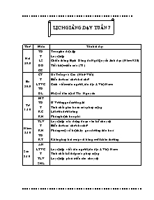 Giáo án giảng dạy tuần 7 lớp 4