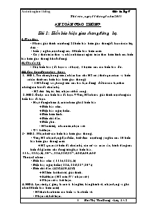 Giáo án hoạt động ngoài giờ lên lớp lớp 5 - An toàn giao thông