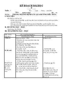 Giáo án Khoa học 4 bài 14: Phòng một số bệnh lây qua đường tiêu hóa