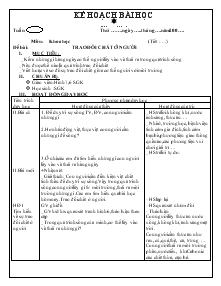 Giáo án Khoa học 4 bài 2: Trao đổi chất ở người