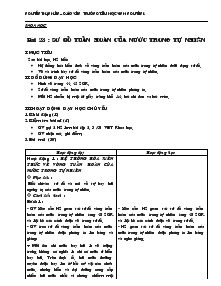 Giáo án Khoa học 4 - Trường tiểu học Vĩnh nguyên 1 - Tuần 12