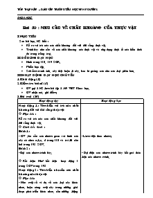 Giáo án Khoa học 4 - Trường tiểu học Vĩnh nguyên 1 - Tuần 30