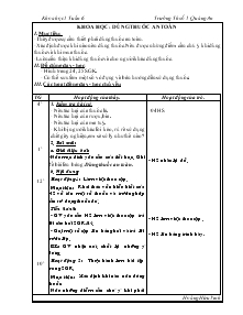 Giáo án Khoa học 5 Tuần 6 - Trường TH số 1 Quảng An