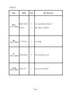 Giáo án Khoa học lớp 4 tập 1