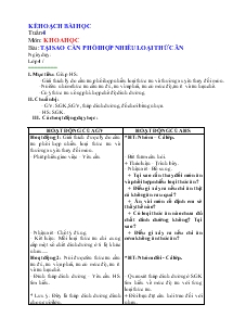 Giáo án Khoa học - Lớp 4 - Tuần 4