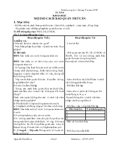 Giáo án Khoa học lớp 4 tuần 6 đến 10