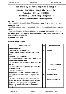 Giáo án Khoa học lớp 4B: Không khí cần cho sự sống