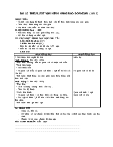 Giáo án Kỹ thuật 4 - Bài 10: Thêu lướt vặn hình hàng rào đơn giản (tiết 1)