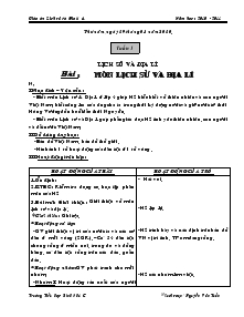 Giáo án Lịch sử, Địa lý - Tuần 1 đến tuần 5