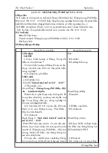 Giáo án Lịch sử, Địa lý - Tuần 27