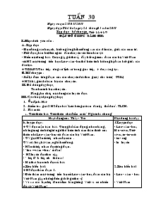 Giáo án Lịch sử, Địa lý - Tuần 30