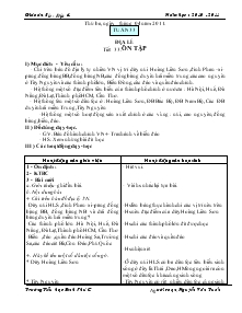 Giáo án Lịch sử, Địa lý - Tuần 33 năm 2011 - 2012