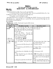 Giáo án lồng ghép lớp 3, 4 - Tuần 19 - Trường Tiểu học Lệ Ninh