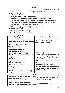 Giáo án lớp 1 tuần dạy 1