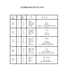 Giáo án lớp 1 tuần thứ 9