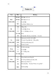 Giáo án lớp 3 - Tuần 24