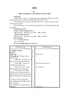 Giáo án lớp 4 môn An toàn giao thông