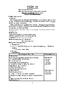 Giáo án lớp 5 (chuẩn kiến thức kĩ năng) - Tuần 20