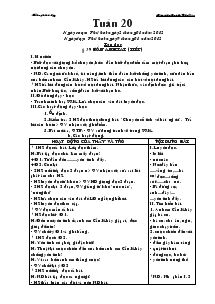 Giáo án lớp 5 (chuẩn kiến thức kĩ năng) - Tuần 20