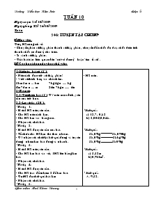 Giáo án lớp 5 tuần 10 - Trường Tiểu học Kim Sơn