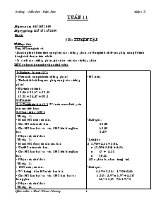 Giáo án lớp 5 tuần 11 -  Trường Tiểu học Kim Sơn