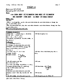 Giáo án lớp 5 tuần 14 - Trường Tiểu học Kim Sơn