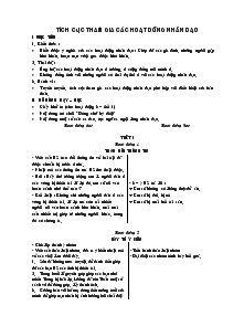 Giáo án môn Đạo đức 4 - Bài 12: Tích cực tham gia các hoạt động nhân đạo