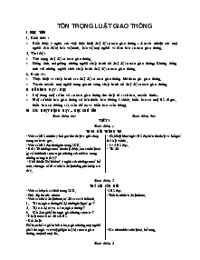 Giáo án môn Đạo đức 4 - Bài 13: Tôn trọng luật giao thông