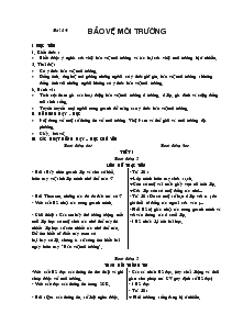 Giáo án môn Đạo đức 4 - Bài 14: Bảo vệ môi trường