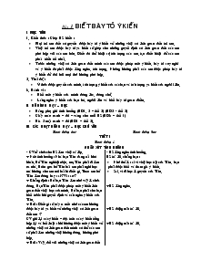 Giáo án môn Đạo đức 4 - Tiết 5, 6 - Bài 3: Biết bày tỏ ý kiến