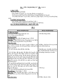 Giáo án môn Đạo Đức 5 - Bài 7: Tôn trọng phụ nữ