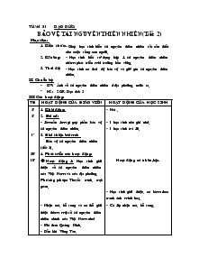 Giáo án môn Đạo Đức 5 - Bảo vệ tài nguyên thiên nhiên (tiết 2)