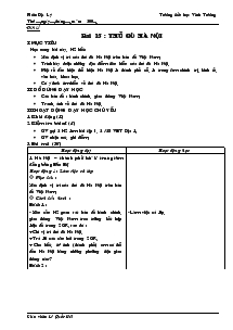 Giáo án môn Địa lý 4 - Bài 15: Thủ đô Hà Nội