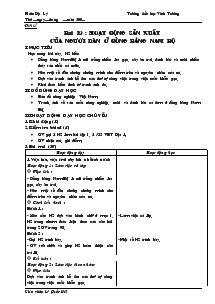 Giáo án môn Địa lý 4 - Bài 19: Hoạt động sản xuất của người dân ở đồng bằng Nam Bộ