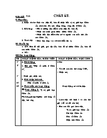 Giáo án môn Địa lý 5 - Tiết 22: Châu Âu