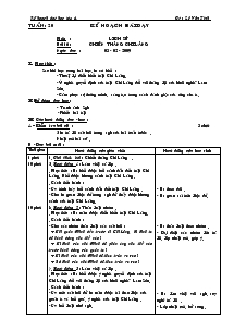 Giáo án môn Địa lý, Lịch sử 4 - Lê Văn Tính - Tuần 20